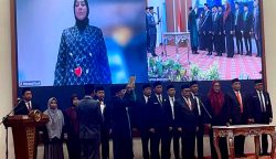 Pelantikan pejabat eselon II Pemprov Sulsel di Baruga Asta Cita, Rumah Jabatan (Rujab) Gubernur Sulsel, Jumat, (31/10/2025).