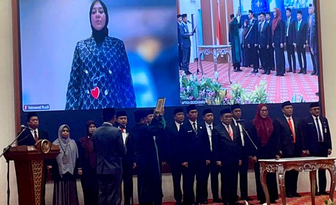 Pelantikan pejabat eselon II Pemprov Sulsel di Baruga Asta Cita, Rumah Jabatan (Rujab) Gubernur Sulsel, Jumat, (31/10/2025).